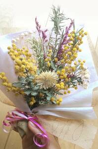 [Для подарков и интерьеров, таких как День матери] настоящая мимоза Swag ~ Природные цветы добавляют к ②