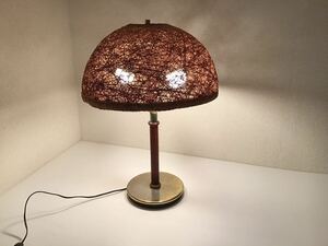 池田製作所　テーブルランプ 高約60cm直径43cm 麻　2灯　スイングアーム　間接照明　インテリア　スタンドライト