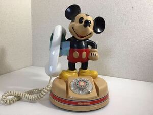 * Showa Retro * Mickey Mouse dial type telephone machine DK-641 Showa era 57 year made god rice field electro- confidence industry objet d'art B-55-003 Junk 