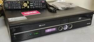 SHARP 「BD-HDV22」 VHS一体型ビデオデッキ HDD/DVD/ブルーレイレコーダー、ダビング10 リモコン HDMI 付 【 動作保証 】 2008年製 8776