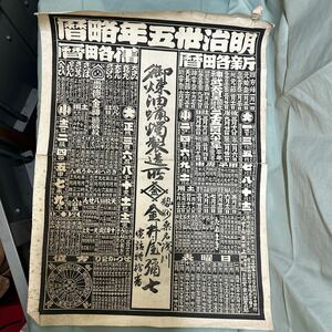 【2854倉2青棚】 明治35年？ 略歴 桑名 金井屋 明治時代 大きさ約52cm×37cm 【破れあり 現状渡し】