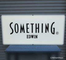 電飾看板 SOMETHIG EDWIN ◆ 幅1172mm 2015年製 ディスプレイ インテリア 照明器具 店舗 サムシング エドウィン_画像1