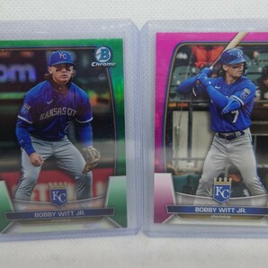 2023 Bobby Witt Jr. Bowman Pink & Bowman Chrome Green Refractor /199 & /99 MLB Royals の画像1