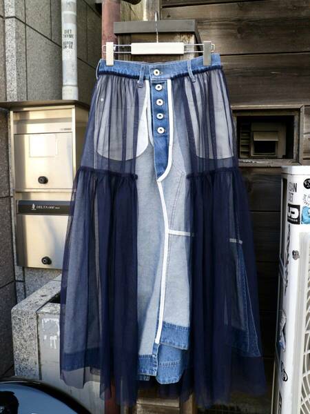 AULA AILA アウラアイラ REVERSIBLE TULLE COMBINATION SKIRT 23aw リバーシブルスカート