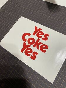 Yes Coke Yesカッティングステッカー コカコーラ風　当時　旧車　アンティーク　パロディ　バブル　昭和