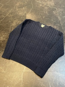 (40) L.L.Bean 100%COTTON ネイビー M クルーネック ケーブル 80s 90s 00s USA VINTAGE vintage ヴィンテージ ビンテージ ボロ アメリカ製 