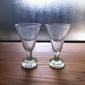 和ガラス 古硝子 ペア リキュールグラス グラス アンティーク 酒器 ショットグラス クリスタルグラスの画像1