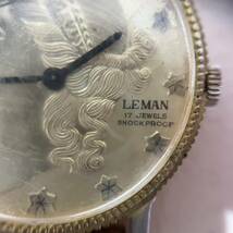 【AMT-10529】1円～LEMAN ルマン 17JEWELS コイン 紳士 メンズ 男性 手巻き 腕時計 SHOCKPROOF ゴールド コレクション ウォッチ ジャンク品_画像3