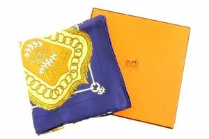 1円 ■美品■ HERMES エルメス Cliquetis【クリケティス】カレ90 シルク100% 大判 スカーフ ストール ショール ネイビー系 FA2470