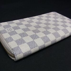 1円 ■美品■ LOUIS VUITTON ヴィトン N60012 ダミエアズール ジッピーオーガナイザー ラウンドファスナー 長財布 アイボリー系 AP9582の画像2