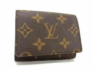 1円 ■美品■ LOUIS VUITTON ルイヴィトン M62920 モノグラム アンヴェロップ カルト ドゥ ヴィジット カードケース ブラウン系 FC2224