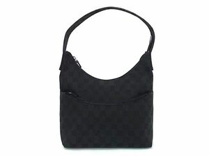 1円 ■美品■ GUCCI グッチ 001-3336 002113 GGキャンバス ワンショルダーバッグ ハンドバッグ 肩掛け レディース ブラック系 FC2781