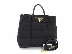 1円 ■極美品■ PRADA プラダ BN1595 テスートナイロン 2WAY ショルダーバッグ ハンドバッグ レディース ブラック系 AW5100