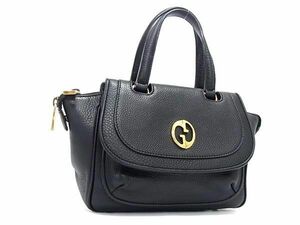 1円 ■極美品■ GUCCI グッチ 282481 491403 レザー ハンドバッグ トートバッグ ミニバッグ レディース メンズ ブラック系 AW5093