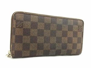 1円 LOUIS VUITTON ルイヴィトン N60015 ダミエ ジッピーウォレット ラウンドファスナー 長財布 ウォレット レディース ブラウン系 FC3432