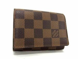 1円 ■極美品■ LOUIS VUITTON ルイヴィトン N62920 ダミエ アンヴェロップ カルト ドゥ ヴィジット カードケース ブラウン系 FC3374