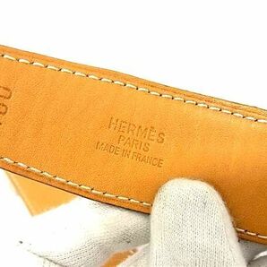 1円 ■美品■ HERMES エルメス コンスタンス ヴァッシュ×レザー シルバー金具 リバーシブル ベルト □I刻印 ダークブラウン系 FC3424の画像5