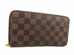 1円 LOUIS VUITTON ルイヴィトン N60015 ダミエ ジッピーウォレット ラウンドファスナー 長財布 ウォレット ブラウン系 FC3368