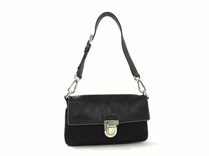 1円 ■極美品■ PRADA プラダ テスートナイロン×レザー ワンショルダーバッグ レディース ブラック系 FC3541