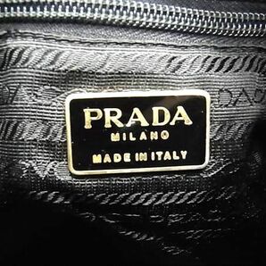 1円 ■美品■ PRADA プラダ テスートナイロン チェーン クロスボディ ショルダーバッグ 斜め掛けかばん 肩掛け ブラック系 BG7801の画像6