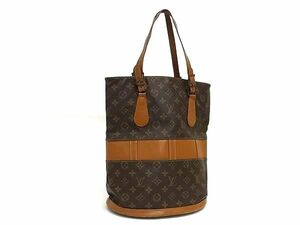 1円 LOUIS VUITTON ルイヴィトン T42236 モノグラム バケットGM USA アメリカ製 バケツ型 トート ハンドバッグ ブラウン系 AX5956