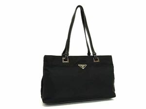 1円 PRADA プラダ テスートナイロン×レザー トートバッグ ショルダーバッグ 肩掛け レディース ブラック系 AZ0942