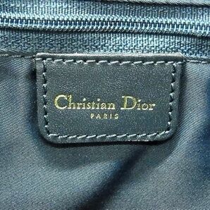 1円 ■極美品■ ChristianDior ディオール トロッター キャンバス×レザー カデナ付き ハンドバッグ ミニボストン ネイビー系 FC0345の画像6