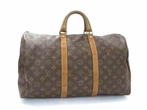 1円 LOUIS VUITTON ルイヴィトン M41428 モノグラム キーポル45 タロンジップ USA ヴィンテージ ボストン 旅行かばん ブラウン系 BJ1480