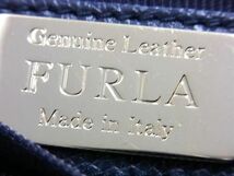 1円 ■美品■ FURLA フルラ パイパー レザー 2WAY ショルダーバッグ ハンドバッグ 肩掛け レディース ネイビー系 FC3183_画像6