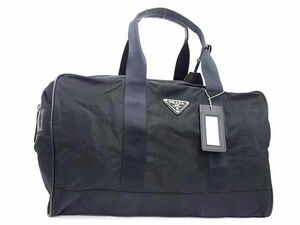 1円 PRADA プラダ テスートナイロン ハンドバッグ ボストンバッグ 旅行かばん レディース メンズ ブラック系 FC4351