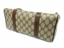 1円 ■美品■ GUCCI グッチ002 615 0838 シェリーライン インターロッキングG PVC×レザー ハンドバッグ ボストン ブラウン系 FC3701_画像4