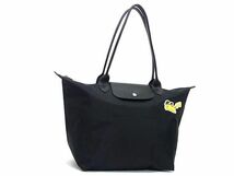 1円 ■極美品■ LONGCHAMP ロンシャン ルプリアージュ ポケモンコラボ ピカチュウ ナイロン トートバッグ ショルダー ブラック系 BF7571_画像1