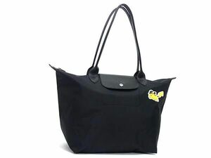 1円 ■極美品■ LONGCHAMP ロンシャン ルプリアージュ ポケモンコラボ ピカチュウ ナイロン トートバッグ ショルダー ブラック系 BF7571