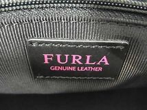 1円 ■極美品■ FURLA フルラ ベルヴェデーレ レザー 2WAY クロスボディ ハンドバッグ トート ショルダー 斜め掛け ブラック系 AV7446_画像6