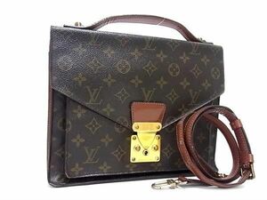 1円 LOUIS VUITTON ルイヴィトン M51187 モノグラム モンソー26 2WAY ハンドバッグ ショルダー 斜め掛け レディース ブラウン系 BK0029