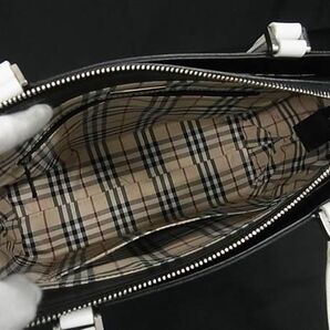 1円 ■美品■ BURBERRY バーバリー レザー 内部ノバチェック ハンドバッグ トートバッグ レディース ブラック系 CD1782の画像4