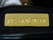 1円 ■極美品■ YVESSAINTLAURENT イヴサンローラン ヴィンテージ レザー ハンドバッグ トートバッグ レディース ブラック系 FC3090_画像6