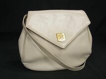 1円 ■美品■ CELINE セリーヌ レザー ショルダーバッグ クロスボディ 斜め掛け レディース ホワイト系 FC3303_画像1