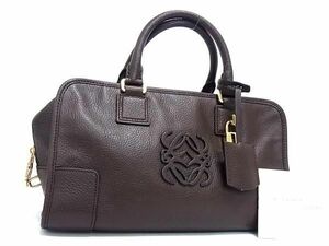 1円 ■極美品■ LOEWE ロエベ アナグラム アマソナ28 レザー ハンドバッグ トートバッグ レディース ブラウン系 FC2546