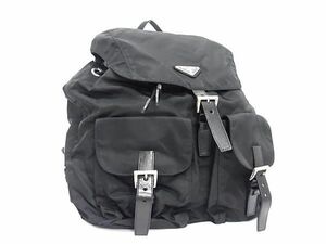 1円 ■極美品■ PRADA プラダ B2811 テスートナイロン 巾着型 リュックサック バックパック レディース メンズ ブラック系 FC2541