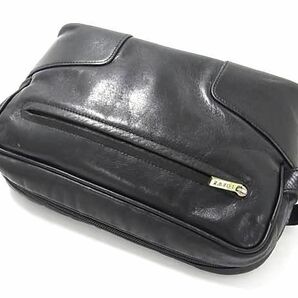 1円 LOEWE ロエベ アナグラム レザー クラッチバッグ セカンドバッグ ハンドバッグ メンズ レディース ブラック系 FC4536の画像3