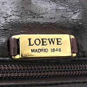 1円 ■美品■ LOEWE ロエベ アナグラム ナッパレザー ハンドバッグ ポーチ ミニバッグ マルチケース ブロンズ系 FC4665の画像6