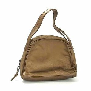 1円 ■美品■ LOEWE ロエベ アナグラム ナッパレザー ハンドバッグ ポーチ ミニバッグ マルチケース ブロンズ系 FC4665の画像1