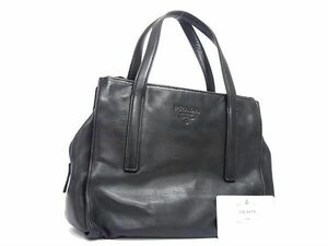 1円 PRADA プラダ ナッパレザー ハンドバッグ トートバッグ ミニバッグ レディース ブラック系 AX5520