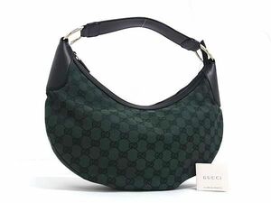 ■新品同様■ GUCCI グッチ 257297 GG柄 GGキャンバス×レザー ワンショルダーバッグ レディース グリーン系×ブラック系 AS9530