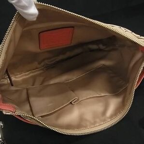 1円 ■美品■ COACH コーチ F24032 シグネチャー キャンバス クロスボディ ショルダーバッグ 斜め掛けかばん ベージュ系 AW6772の画像5