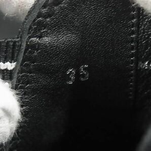 1円 ■美品■ miumiu ミュウミュウ レザー スニーカー サイズ35(約22.0cm) シューズ 靴 レディース ブラック系×ホワイト系 FC3363の画像5