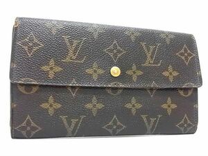 1円 LOUIS VUITTON ルイヴィトン M61215 モノグラム ポルトレゾール インターナショナル USA 三つ折り 長財布 ブラウン系 BF7049