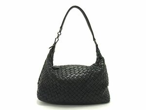 1円 BOTTEGA VENETA ボッテガヴェネタ イントレチャート レザー ショルダーバッグ ミニバッグ 肩掛け レディース ブラック系 FC0343