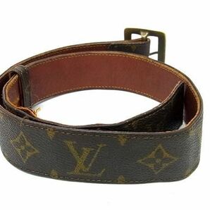 1円 LOUIS VUITTON ルイヴィトン ヴィンテージ モノグラム ゴールド金具 ベルト レディース ブラウン系 AX6116の画像2